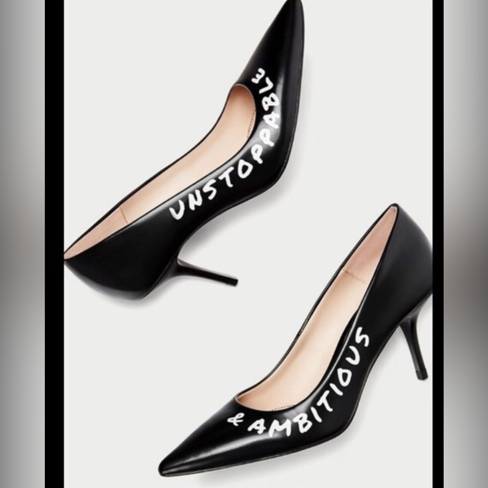Zara Heels Black Unstoppable & Ambitious Size 36